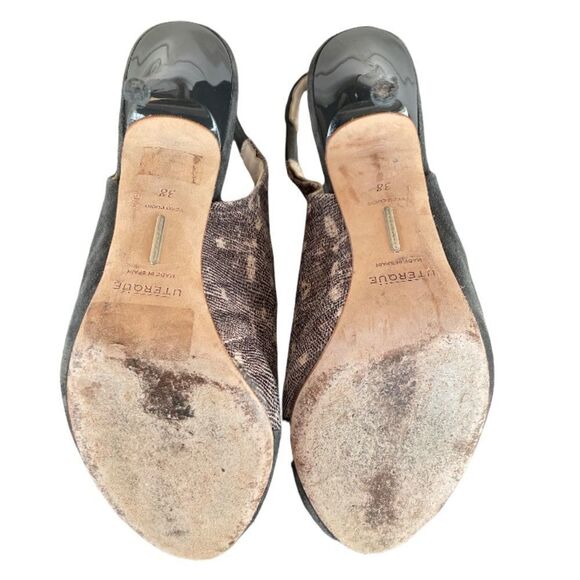 Uterque snakeskin suede slingback heels - Picture 9 of 10